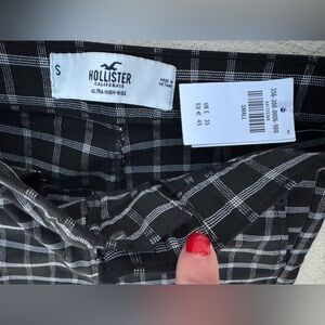 Hollister Black and White Checkered Pants